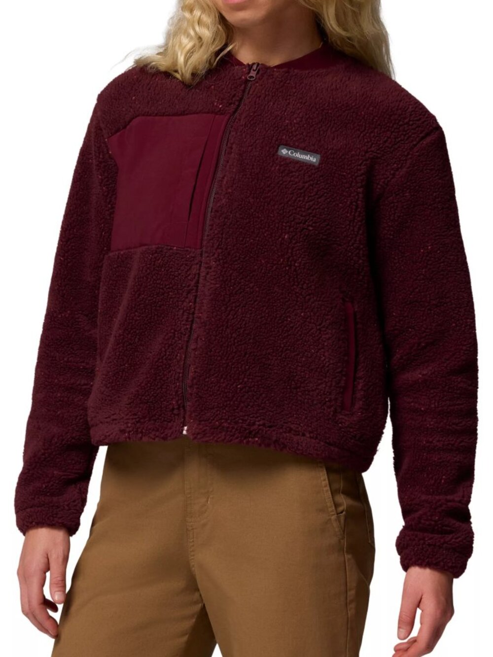Columbia Women's Stellar Path Fleece Bomber Full Zip - Color: Rich Wine - Picture 4 of 7